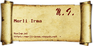 Merli Irma névjegykártya